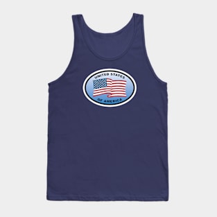 USA United States Flag Patriotic Oval Tank Top